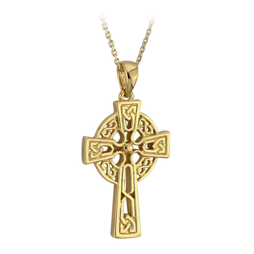 14k Gold Celtic Cross Necklace - A Little Irish Too