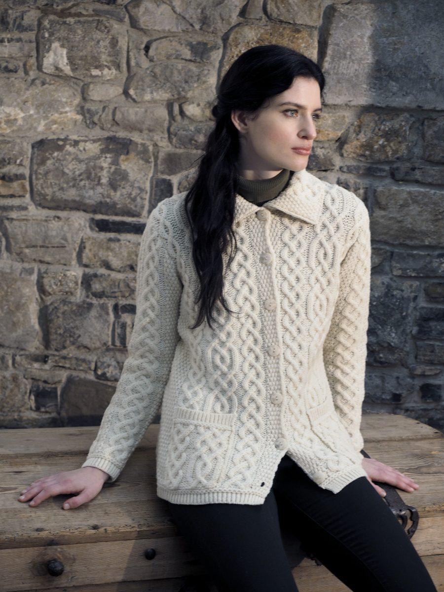 Button Knitted Cardigan - Natural - A Little Irish Too