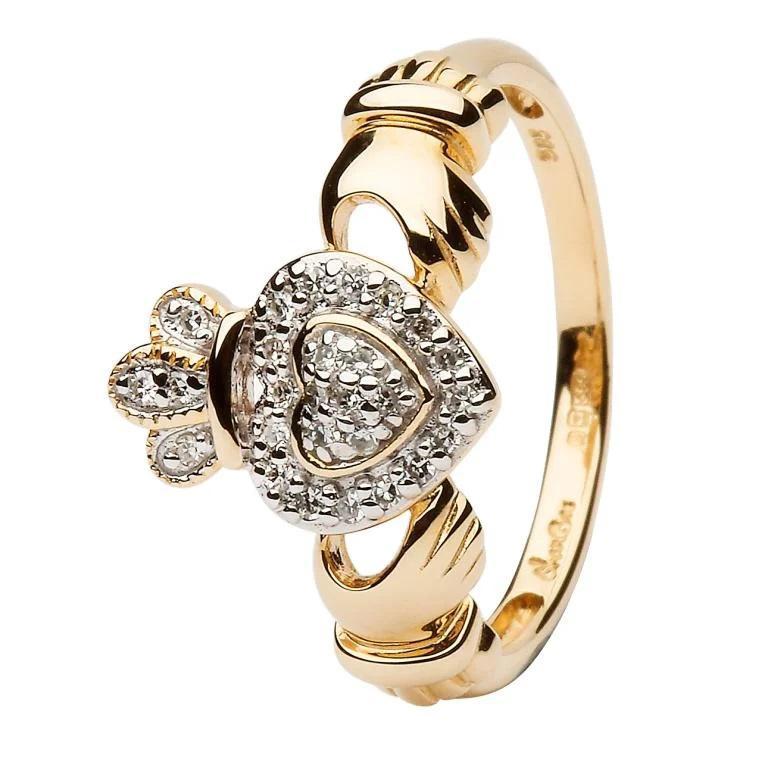 Irish Made Claddagh Diamond Ring